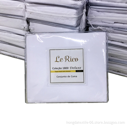 Wholesale 1800TC Microfiber Polyester Elastic Split Bed Sheet Sets